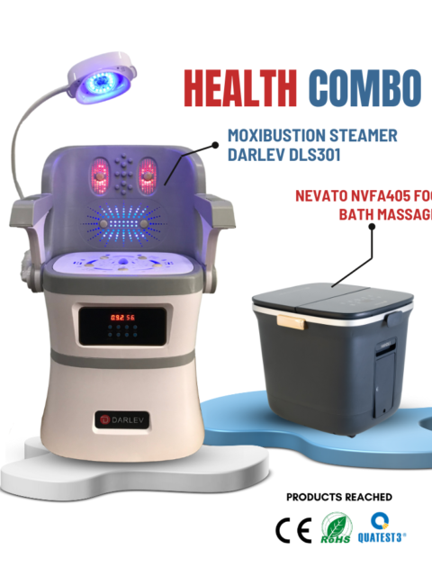 Health Care Combo: Moxibustion steamer Darlev DLS301 and Nevato NVFA405 Foot Bath Massager
